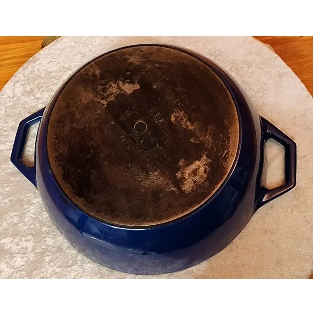 Vintage Copco Dutch Oven w/Lid – Blue Enamel Cast Iron –Mid Century Scandinavian